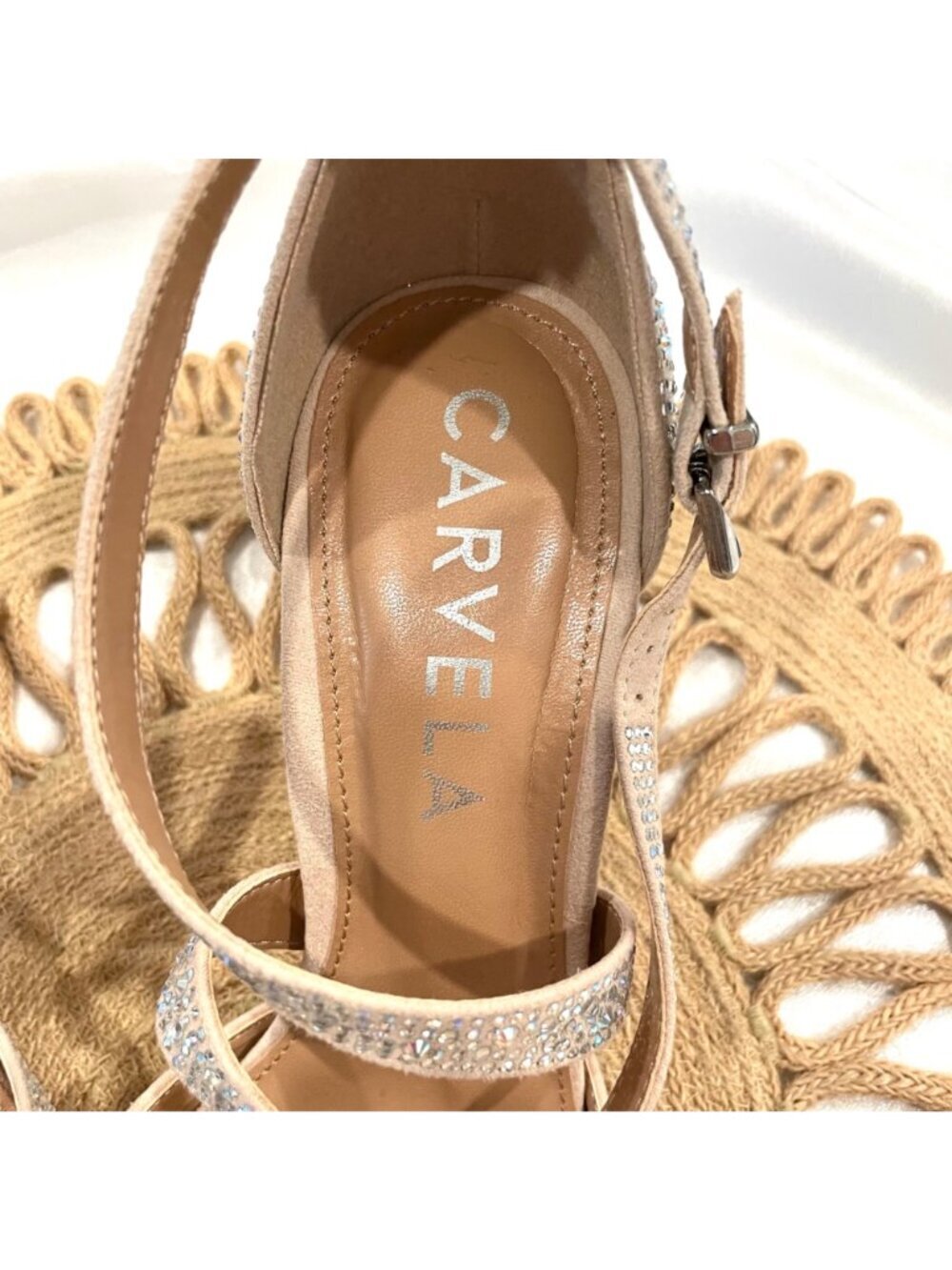 Carvela Kross Jewel Court Heels Glam EU 40.5 Neutral Jewel Crystal Rhinestone - Picture 7 of 12